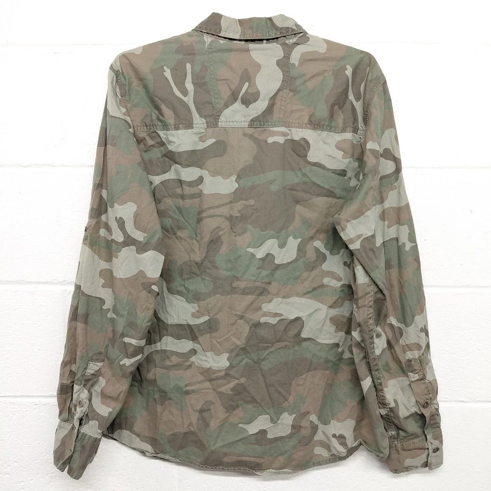 No Boundaries Camouflage Camo Men's XL‎ Button Up Shirt Long Sleeve Streetwear
